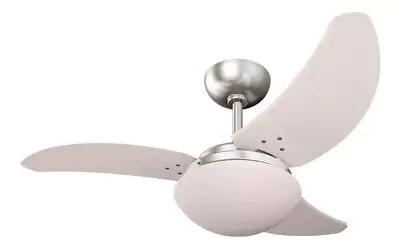 Ventilador de teto Tron Solano branco com 3 pás bem largas e globo largo