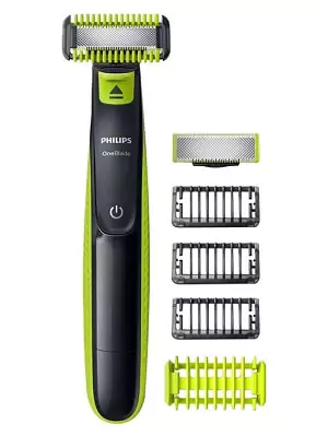 Aparador de pelos Philips OneBlade QP2620 preto e verde limão, com lâmina prateada