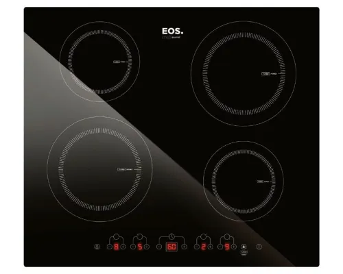 Cooktop por indução quadrado, com 2 zonas bem pequenas e 2 maiores