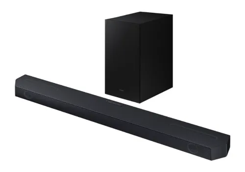 Soundbar fina e estreita com subwoofer com caixa alta e estreita